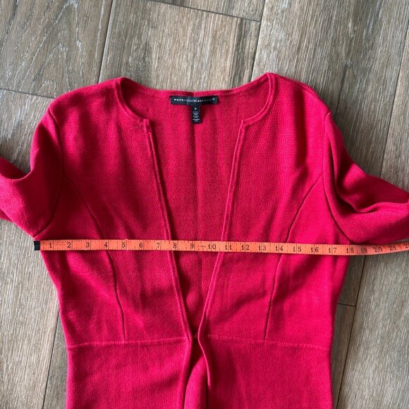 White House Black Market red sweater cardigan with peplum size small - Picture 3 of 7